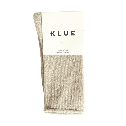 KLUE Glitter Lurex Socken | Beige: 36-40