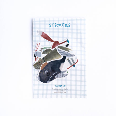 AUFKLEBERSET / VIER TIERE