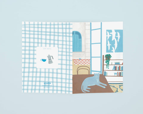 NOTIZBUCH A5 / KATZE BLAU