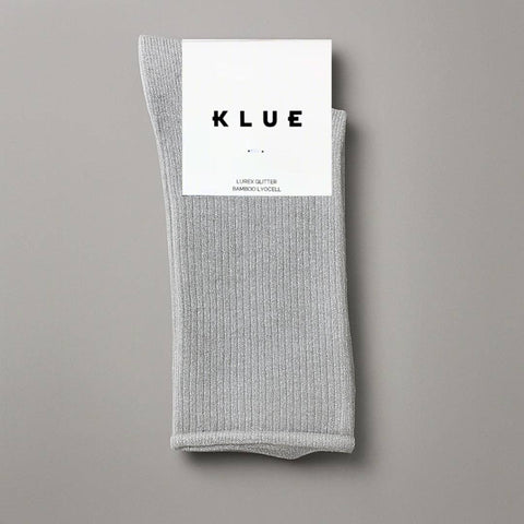 KLUE Glitter Lurex Sockenl | Hellgrau