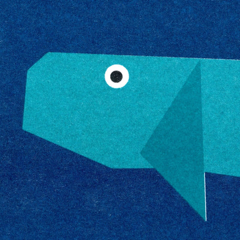 Postkarte Origami Wal