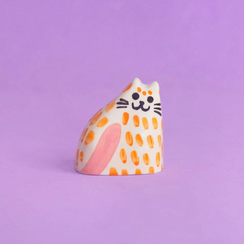 Kleine Keramikkatze / Orange