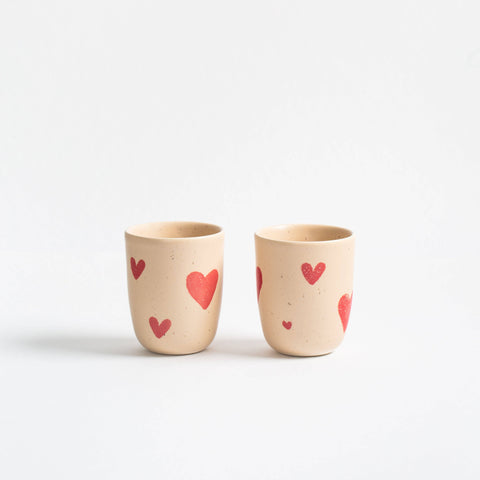 Herzen Steingut Tasse 2er-Set | Limited Edition