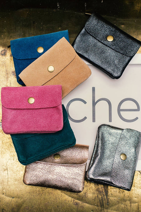 Kleiner Geldbeutel aus Metallic-Leder | LUCE