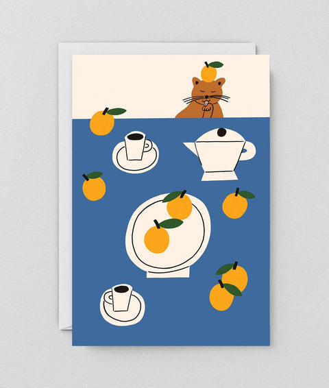 Klappkarte Kaffeekatze