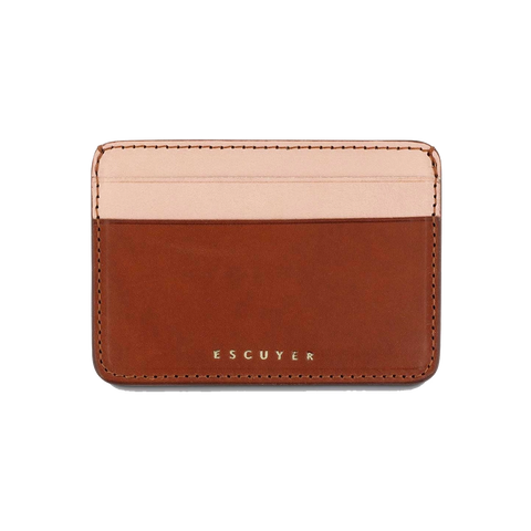 Kartenetui - Cognac/Rosa