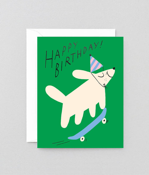 Klappkarte Skateboard Dog