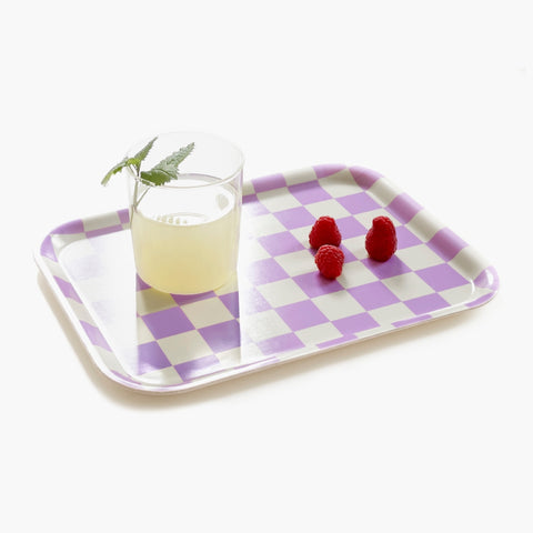 Tablett Checker Butter-Lavender