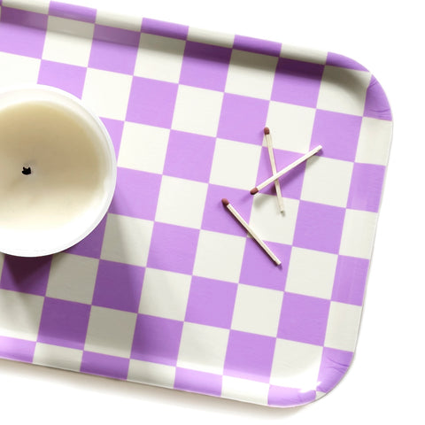 Tablett Checker Butter-Lavender