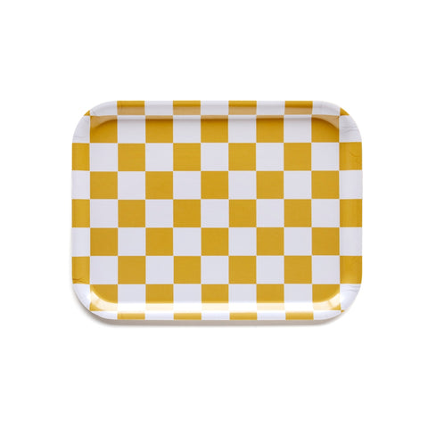 Tablett Checker Mustard