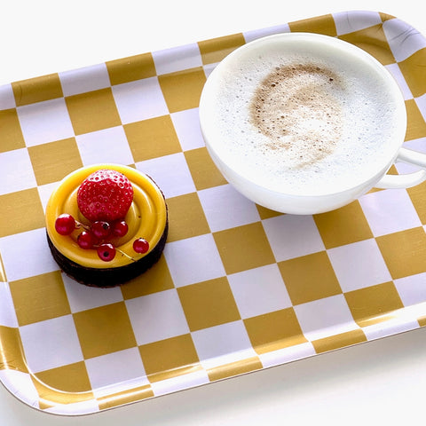 Tablett Checker Mustard