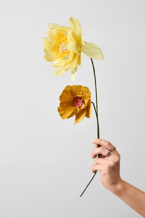 Paper Flower Cottage Rose | Yellow