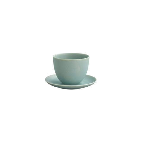 KINTO Pebble Tasse mit Untertasse / Moosgrün