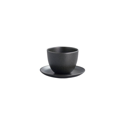 KINTO Pebble Tasse mit Untertasse / Schwarz