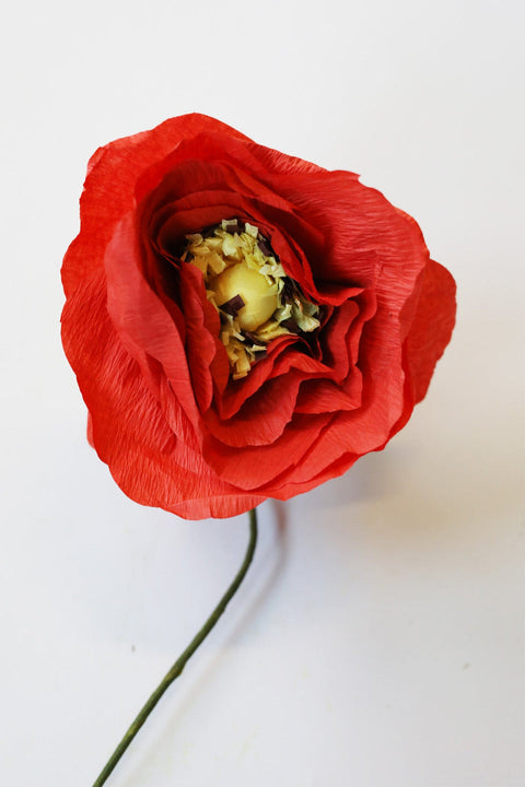 Paper Flower Ice Poppy | Bright Red