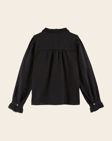 Ida Bluse bestickt / Schwarz