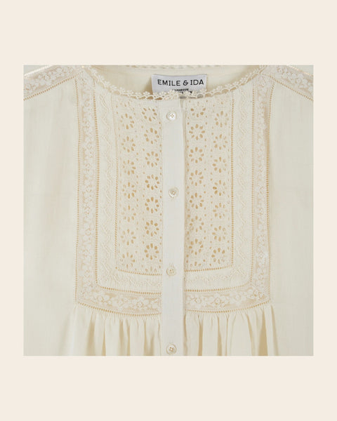 Ida Bluse Spitze / Creme