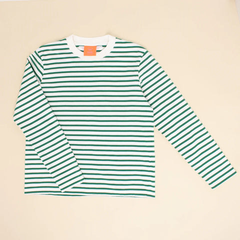 Stripy Langarmshirt | Grün/Weiß