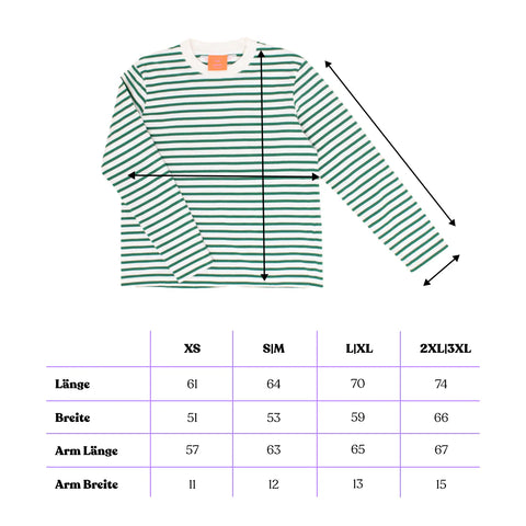 Stripy Langarmshirt | Grün/Weiß