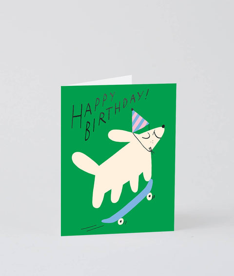 Klappkarte Skateboard Dog