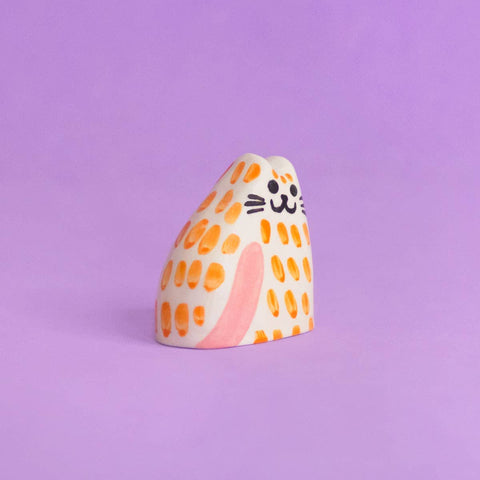 Kleine Keramikkatze / Orange