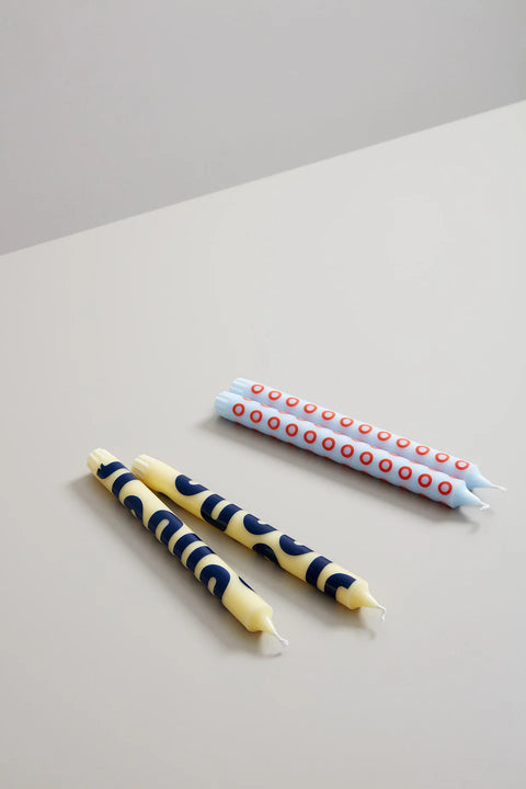 Kerzen 4er-Set | Gelb/Blau