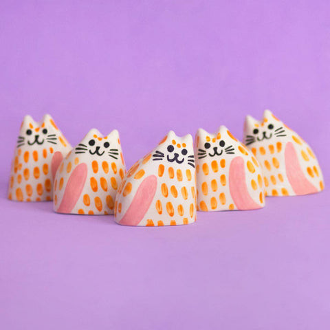 Kleine Keramikkatze / Orange