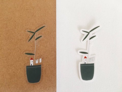 Living In A Plant - transparenter Aufkleber