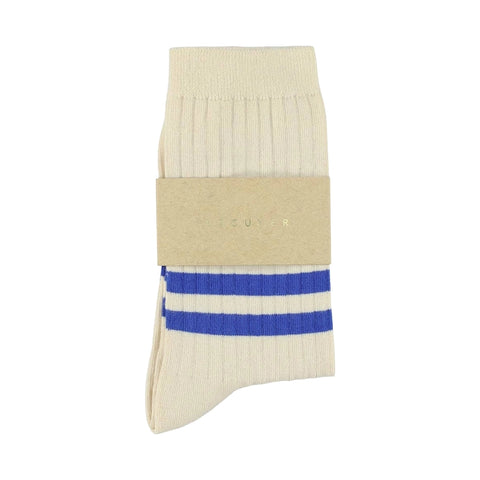 Damen Stripes Ecru//Hellblau