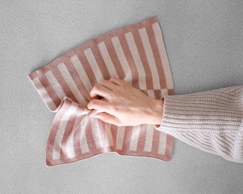 Gestricktes Baumwolltuch, Blush/Rosa