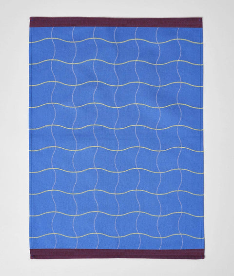 Wellenraster Geschirrtuch / Blau