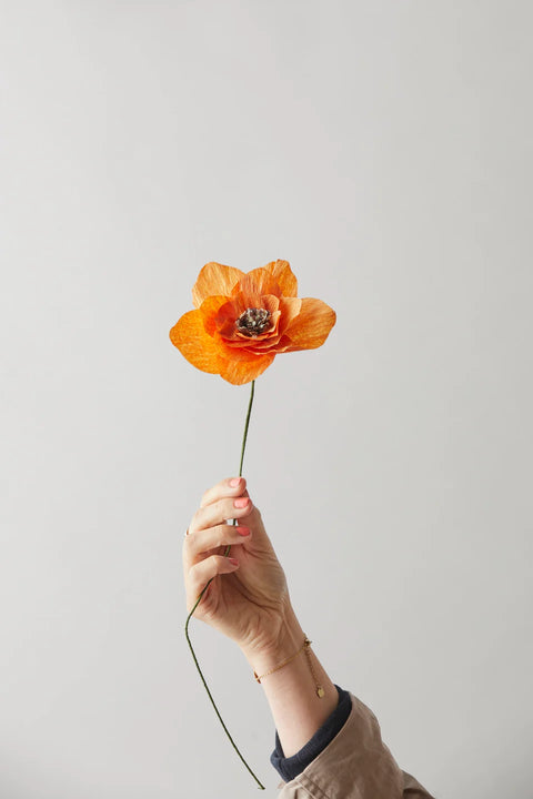 Paper Flower Poppy | Orange