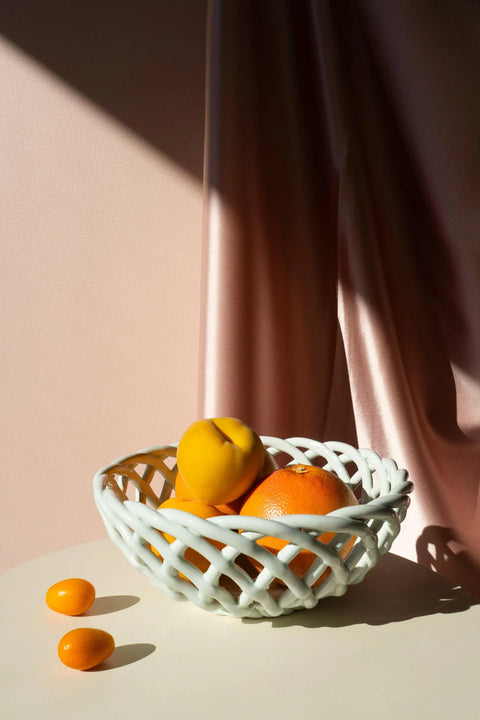 Sicilia Keramik-Korb Large | Light Mint