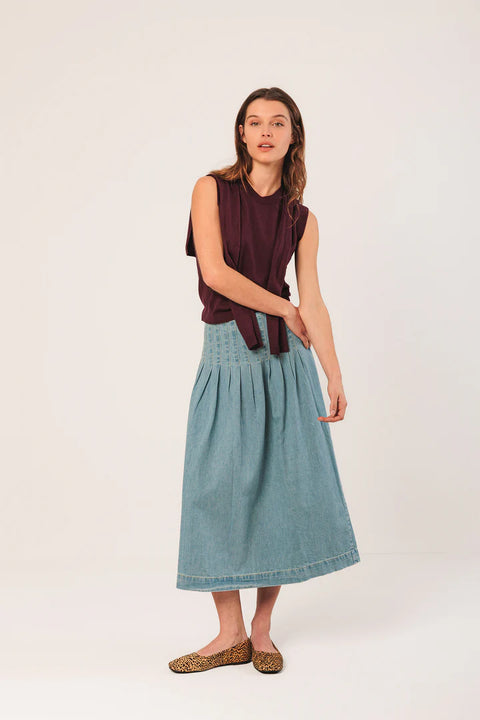 INDI&COLD Pleated Denim Skirt