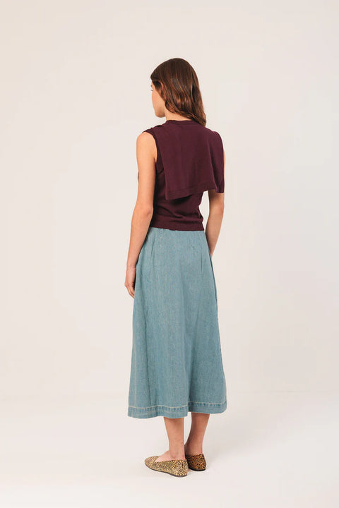 INDI&COLD Pleated Denim Skirt