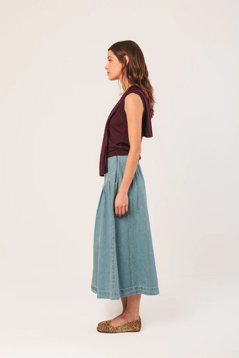 INDI&COLD Pleated Denim Skirt