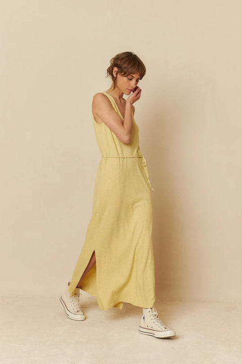 INDI&COLD Rustic Melange Dress Gelb