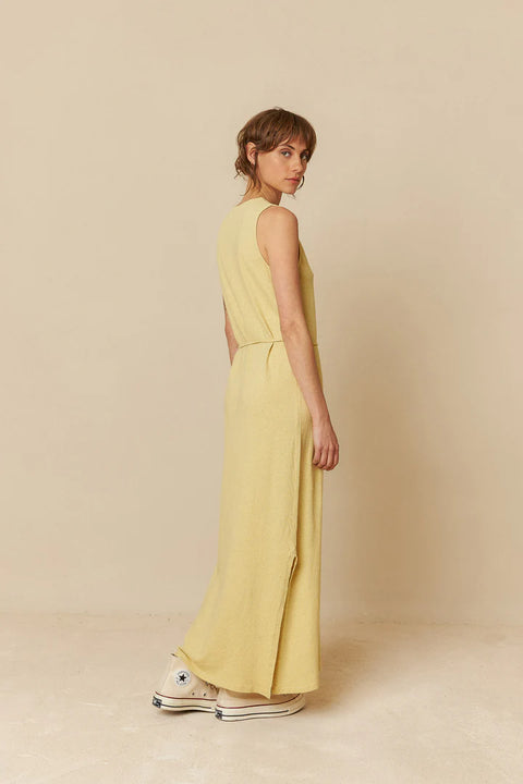 INDI&COLD Rustic Melange Dress Gelb
