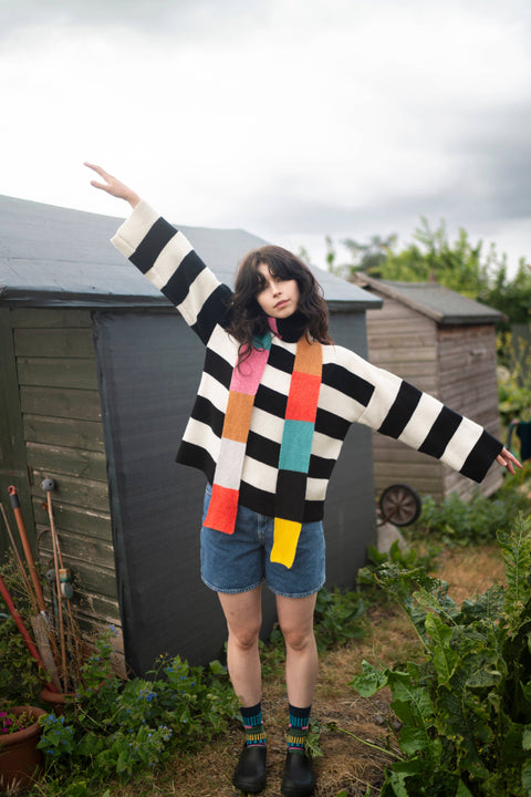 Schmaler Streifenschal