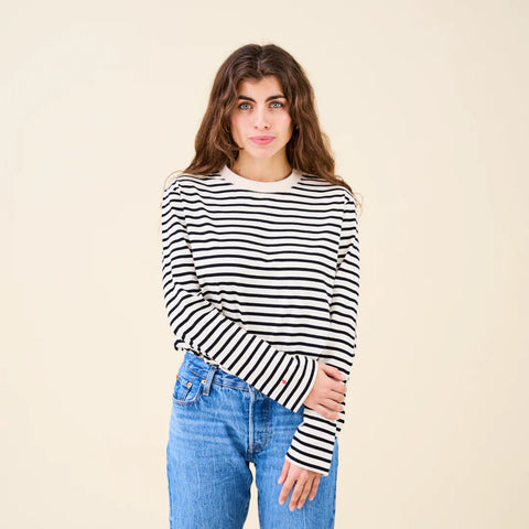 Stripy Langarmshirt | Schwarz/Weiß