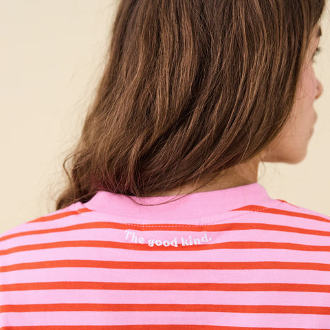 Stripy Langarmshirt | Pink/Rot