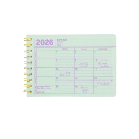 2026 Notebook Calendar XS