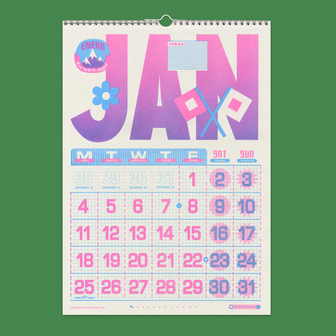 Risografie Wandkalender 2027