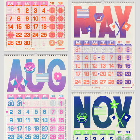 Risografie Wandkalender 2027