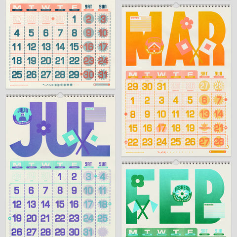 Risografie Wandkalender 2027