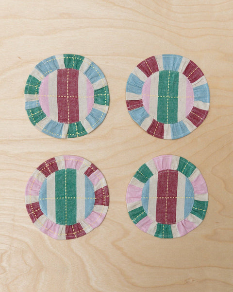 Gerüschte Untersetzer 4er-Set