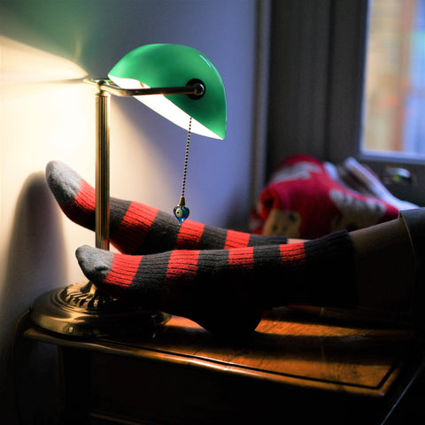 Socken Merinowolle | Schwarz & Rot