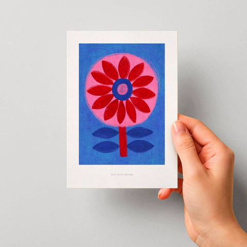 Retro-Blume | Mini-Kunstdruck A6