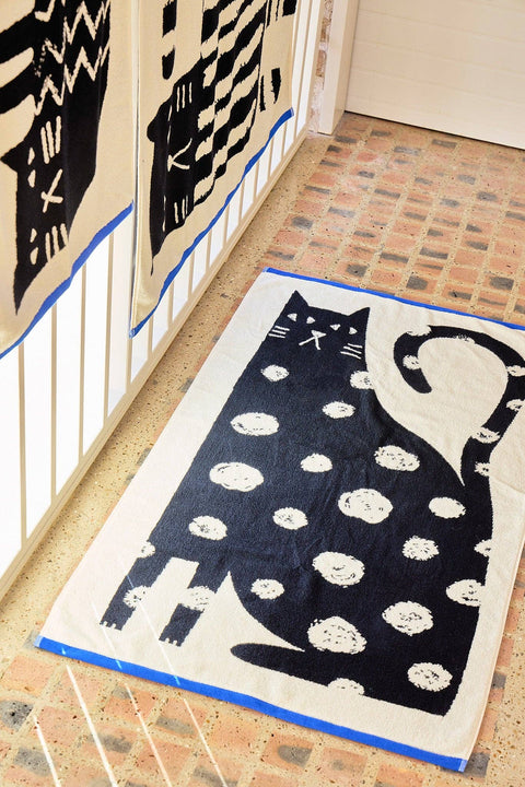 Badetuch Faule Katze