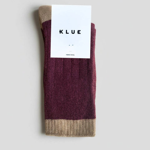 Socken Merinowolle | Burgund & Karamell